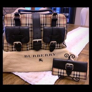 Burberry classic Haymarket tote and wallet